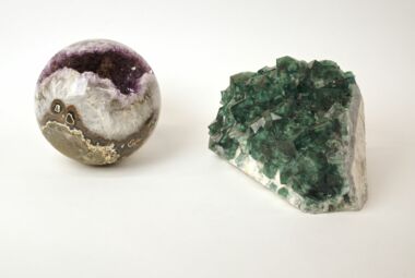 Amethyst sphere and fluorite